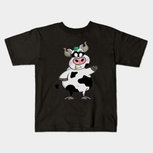 Funny Cartoon Milk cow Kids T-Shirt